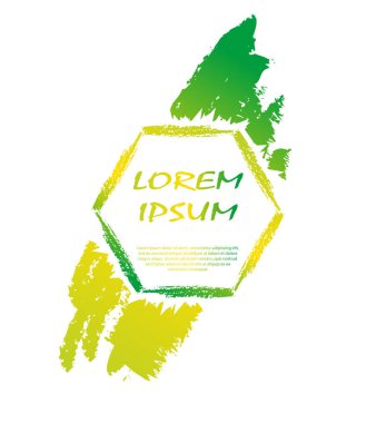 Altıgen ve köşegen fırça darbeleriyle düzenlenebilir pankart. İzole et