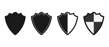 Heraldik kalkan için farklı seçenekler. Düz simge nerede izole