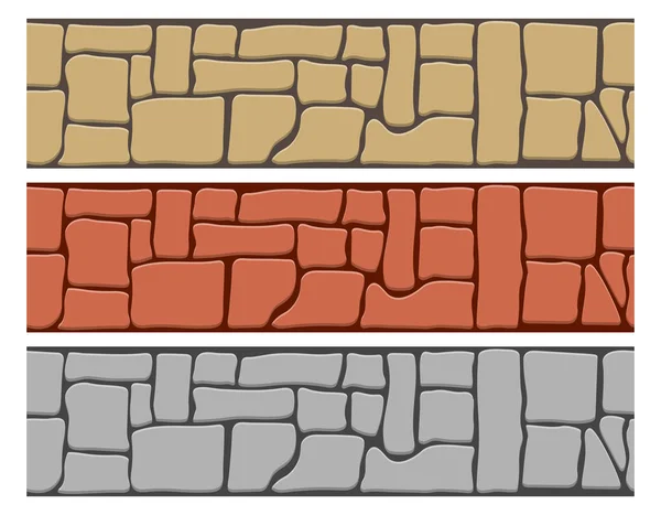 흰 배경에 분리되어 있는 솔기없는 돌벽 구조. — 스톡 벡터