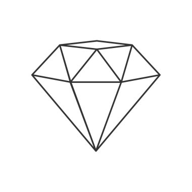 Çokgen şeklinde. Üst yüzlü değerli taşın ikonu. Em.