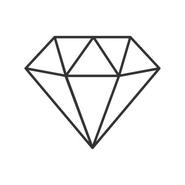 Çokgen şeklinde. Değerli taşın ikonu. Boş doğrusal siluet