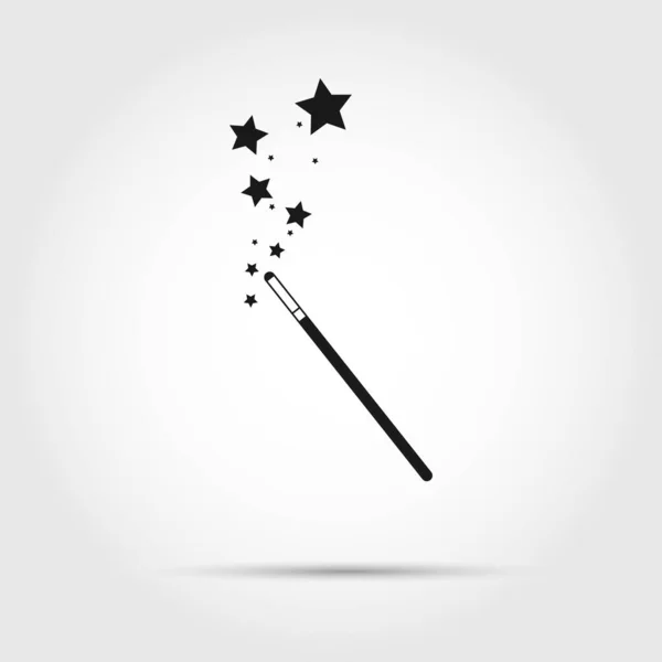 Icon of a magic wand. The magician's magic wand. Flat style. — Stock Vector