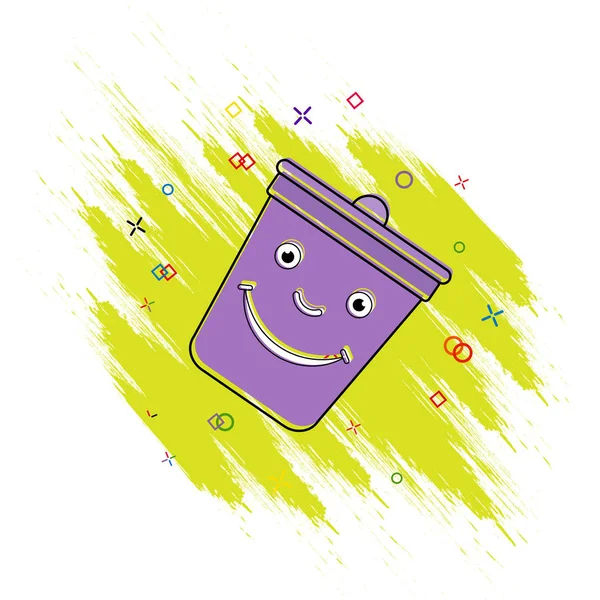Trash can icon. Comic book style icon with splash effect. flat s — Stock Vector