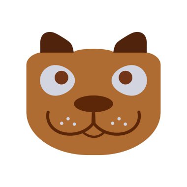 Beyaz arkaplanda renkli köpek başı simgesi izole edildi. 
