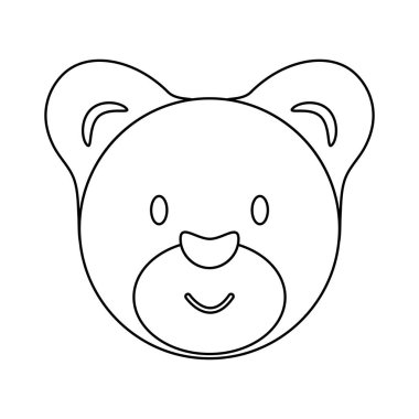 Ayının kafasının boş ana hatları. Kolori için stres önleyici çizim