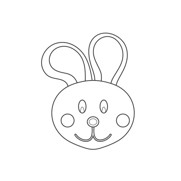 Bir tavşanın kafasının ana hatları boş. Renklendirme için stres karşıtı çizim — Stok Vektör