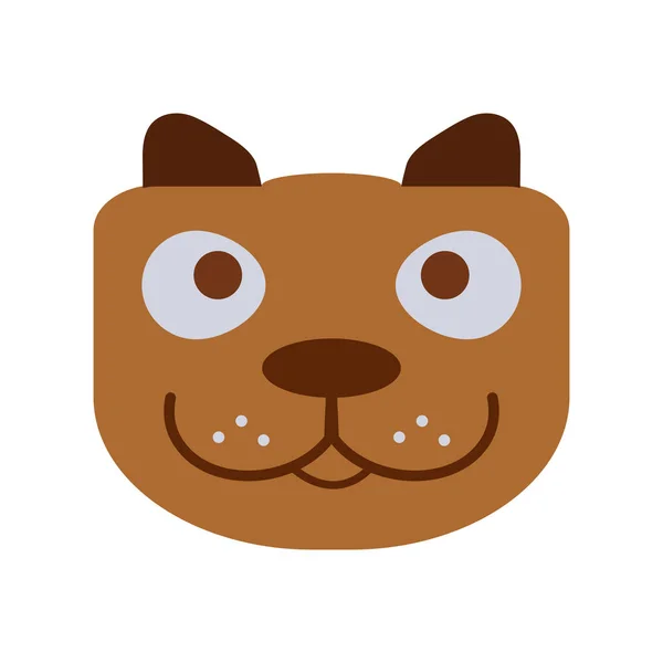 Icono de cabeza de perro de color aislado sobre fondo blanco . — Vector de stock