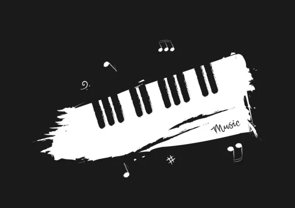Antécédents musicaux dans le style d'un croquis au crayon. Noir et wh — Image vectorielle