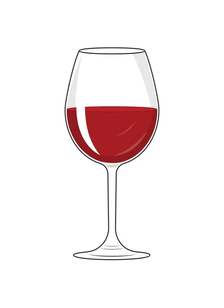 Szkło szklane z czerwonym winem izolowane na białym tle — Wektor stockowy