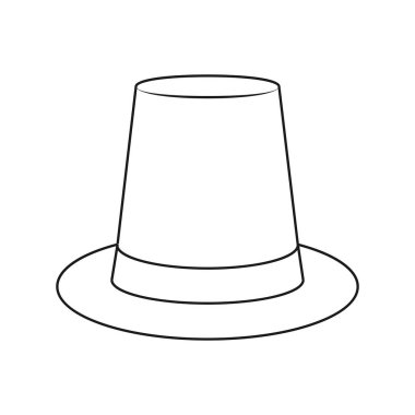 Yüksek şapka hatları boş. Başlık ikonu, şapka. İzole hatlar açık 