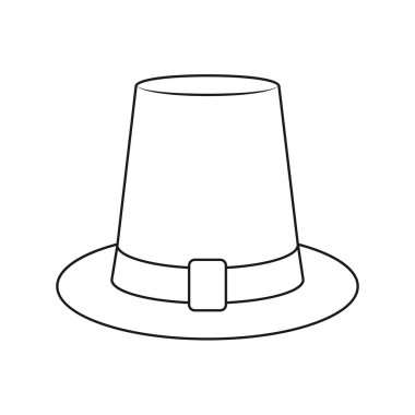 Taçlı bir şapkanın boş ana hatları. Başlık simgesi, şapka. İzole