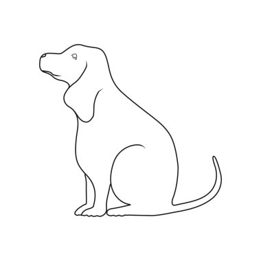 Evcil bir köpeğin boş taslağı. Renkler için izole kontur