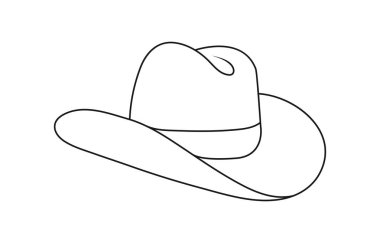 Kovboy şapkasının boş taslağı. Başlık simgesi, şapka. İzole edilmiş.