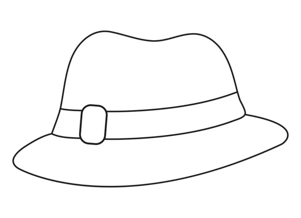 Пустые контурные шляпы. Значок головного убора, шляпа. Изолированный контур на ч — стоковый вектор