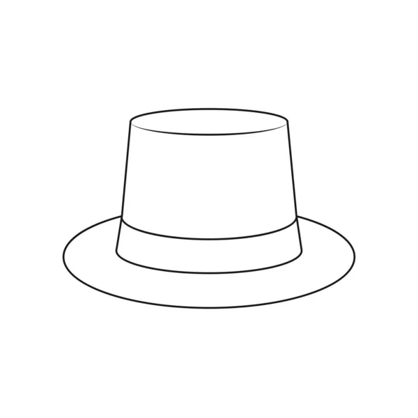 Empty contour hats. Headgear icon, hat. Isolated contour on a wh — 스톡 벡터