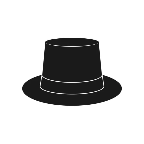 Силуэт шляпы. Значок головного убора, шляпа. Изолированные очертания — стоковый вектор