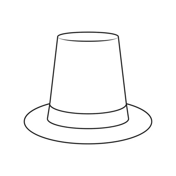 Empty high hat contour. Headgear icon, hat. Isolated contour on — 스톡 벡터