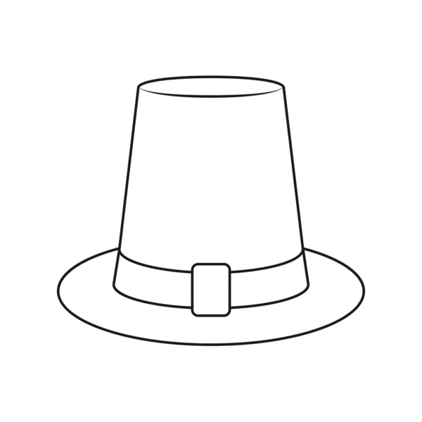 Empty outline of a high-crowned hat. Headdress icon, hat. Isolat — 스톡 벡터