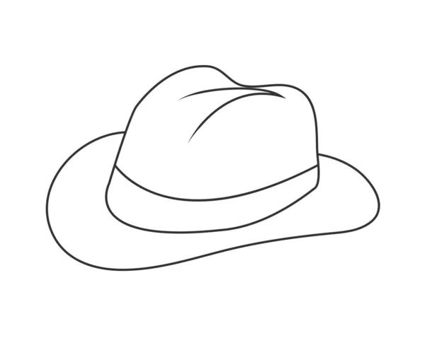 Κενό περίγραμμα ενός καπέλου. Εικονίδιο διεύθυνσης, καπέλο. Απομονωμένο περίγραμμα — Διανυσματικό Αρχείο