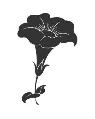 Taç yapraklı bir çiçeğin düzenlenebilir silueti. Bir Doodle stili out!