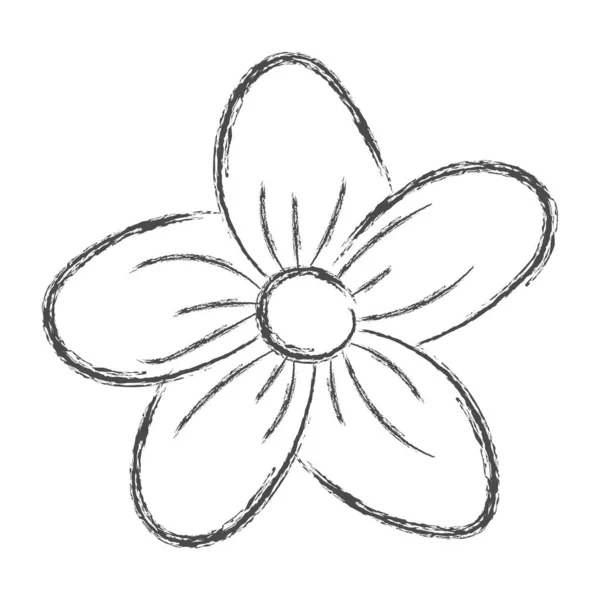 Bleistiftzeichnung einer Blume mit Blütenblättern. ein Doodle-ähnlicher Entwurf ist — Stockvektor