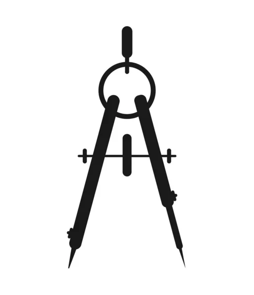 Symbol eines Kompasses. Vektor-Silhouette im flachen Stil isoliert auf w — Stockvektor