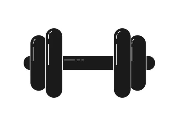 Dumbbell icon. vector silhouette in flat style isolated on white — 스톡 벡터