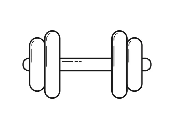 Dumbbell icon. empty outline in flat style isolated on white bac — 스톡 벡터