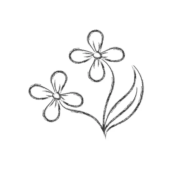 Desenho a lápis vetorial de uma flor no estilo de Doodle . —  Vetores de Stock