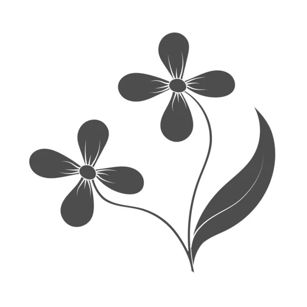Desenho vetorial de uma flor no estilo de Doodle. Silhou preenchido — Vetor de Stock