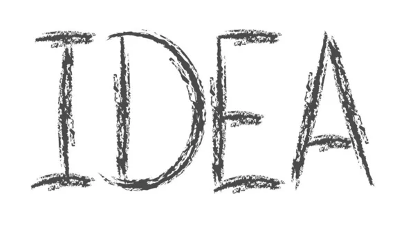 Карандашный набросок слова "IDEA" в стиле Doodle. Isolated — стоковый вектор