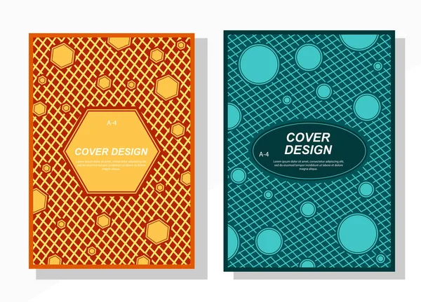 Geometric cover design templates A-4 format. Editable set of lay — 스톡 벡터