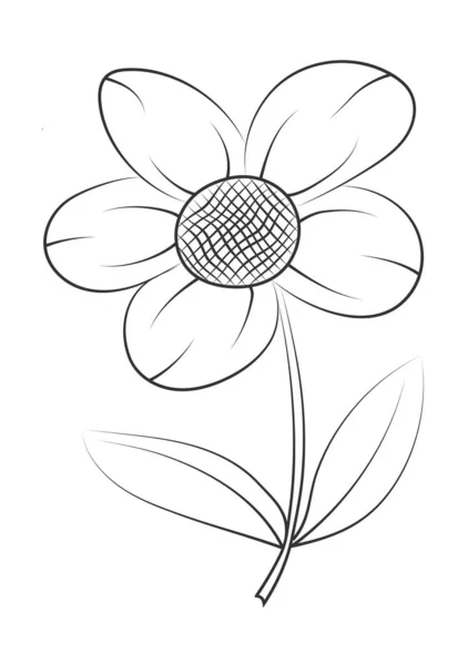 Περίγραμμα διάνυσμα κενή σιλουέτα λουλουδιών απομονωμένη σε λευκό φόντο — Διανυσματικό Αρχείο