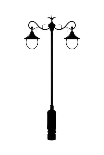 Street light. Empty outline. Isolated on a white background — 스톡 벡터