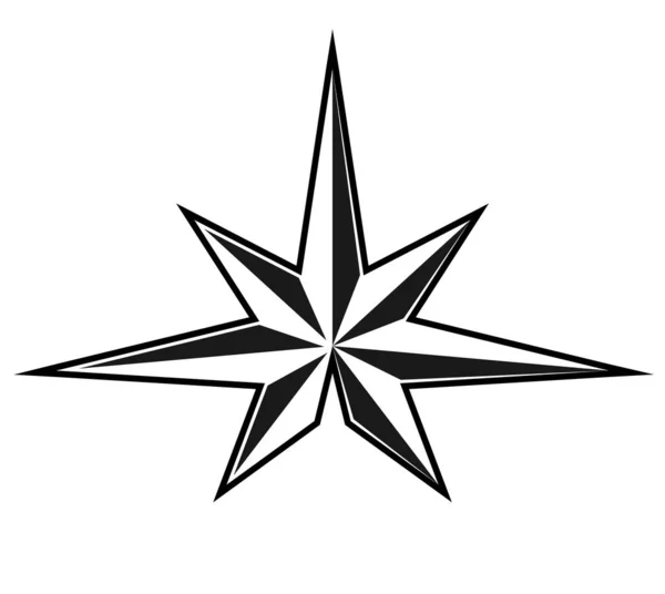 Una estrella abstracta de siete puntas. Aislado sobre un fondo blanco . — Vector de stock