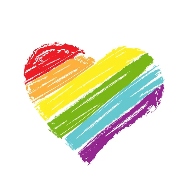 Pinceladas multicolores en colores LGBT. Aislado sobre un fondo blanco . — Archivo Imágenes Vectoriales