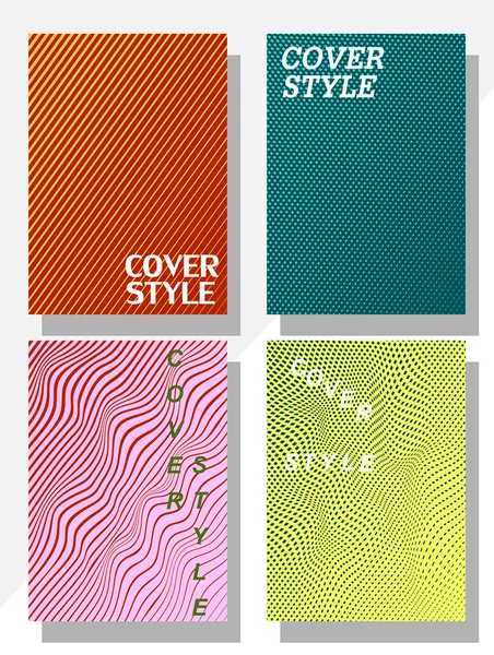 Vector collection of covers with a simple geometric design — 스톡 벡터