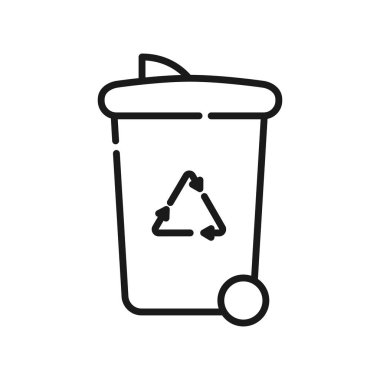 Basit çöp geri dönüşüm simgesi. Boş doğrusal yol.