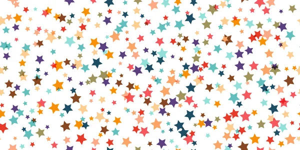 Seamless vector geometric stock pattern of colored stars of diff — Stock Vector