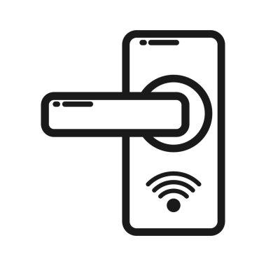 Wifi 'nin arabasının kapısı kilitlenmiş durumda. Ana hatları boş. Web siteleri ve uygulamalar için basit düz tasarım