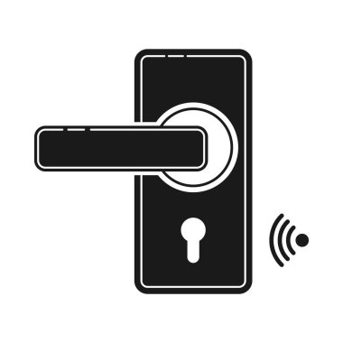 Anahtar kartı ya da Wi-Fi olan kapı kilidi simgesi. Evet, ağlar ve uygulamalar için çok sade.