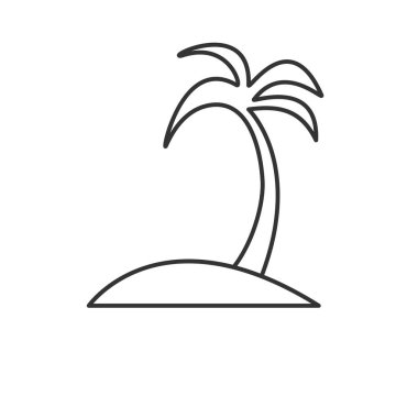 Basit düzenlenebilir simge. Palmiyeli bir ada. Web siteleri ve uygulamalar için basit düz tasarım