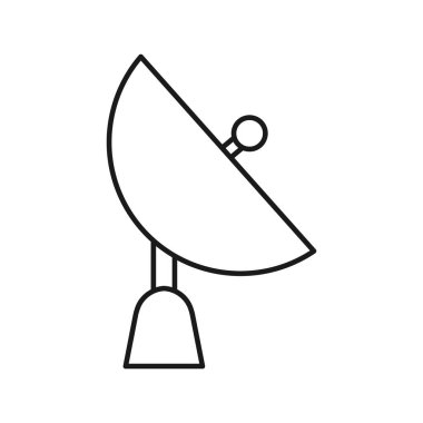 Simge bir uydu anteni, boş bir taslak. Web siteleri ve uygulamalar için basit düz tasarım