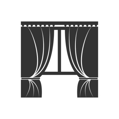 Perdeli basit bir pencere simgesi. Web siteleri ve uygulamalar için basit düz tasarım