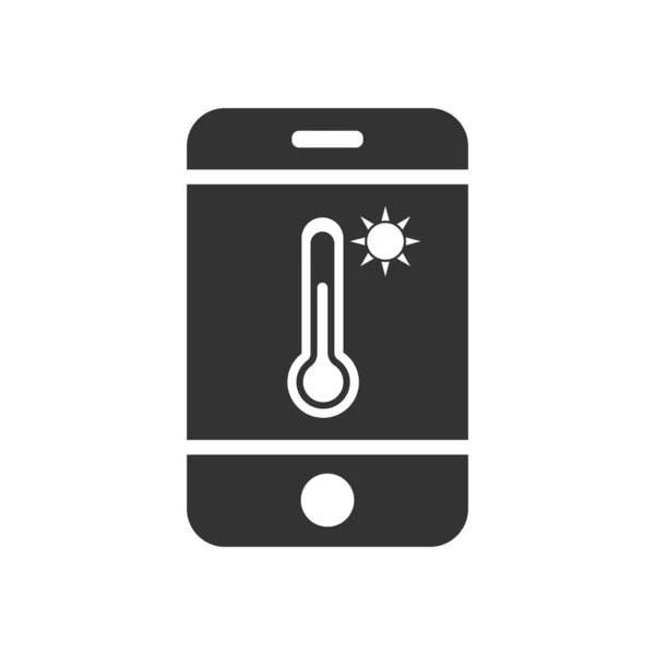 Icono Del Teléfono Móvil Del Vector Con Sensor Temperatura Icono — Archivo Imágenes Vectoriales