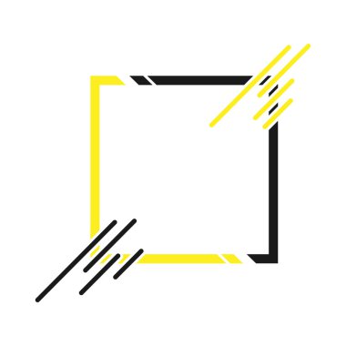 Soyut çerçeve. Logo, afiş, el ilanı ya da davetiye için beyaz zemin üzerinde koşullu çerçeve sınırı. Resim veya metin için yeri olan basit moda hisse tasarımı.