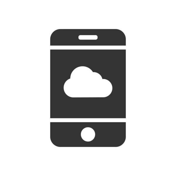 Ícone Telefone Móvel Vetorial Com Ícone Nuvem Design Plano Simples —  Vetores de Stock