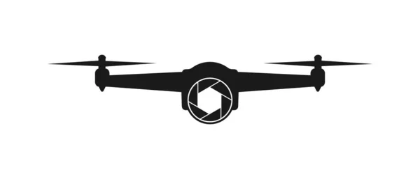 Icono Vector Simple Dron Con Una Cámara Diseño Plano Simple — Vector de stock