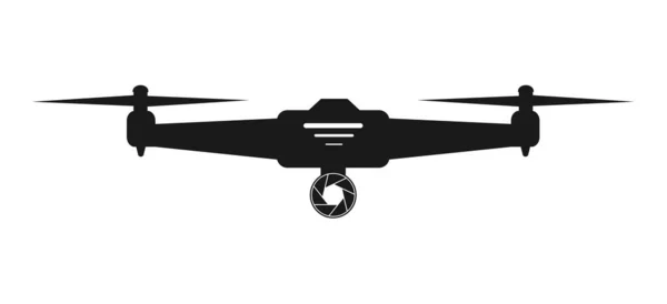 Ícone Vetorial Simples Drone Com Uma Câmera Design Plano Simples — Vetor de Stock