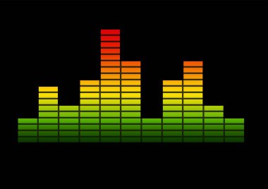 Müzik eşitleyicisi. Web sitesi ve uygulamaların logosu için tasarım. Bir müzik eşitleyicisinin stok illüstrasyonu